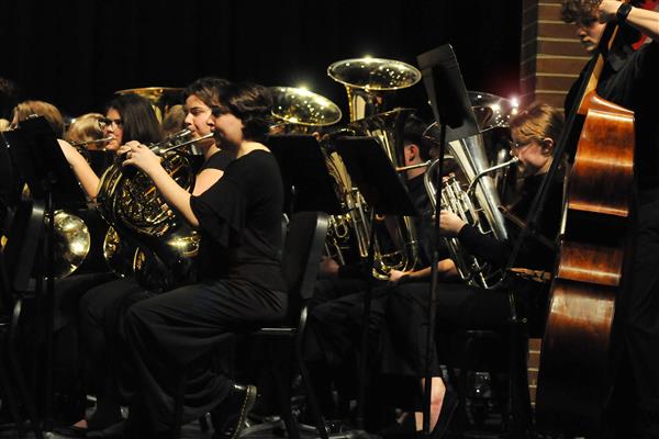Students performing at the 2023-2024 All County Band Concert